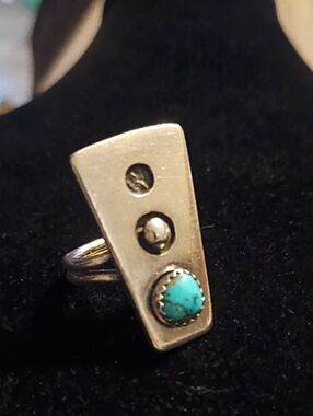 Wild Abstract Rare Vintage Navajo Sterling Silver Signed Ring